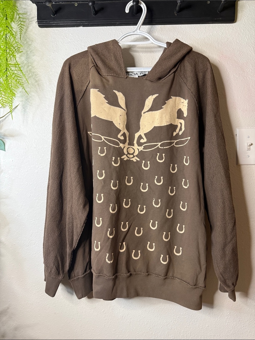 Tricia Fix mirrored Horses Hoodie NWOT M/L